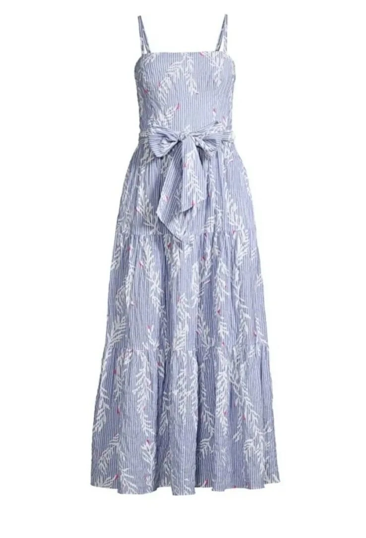 lilly pulitzer striped maxi dress Womens Dresses Lilly Pulitzer Jenette Striped Halter Maxi Dress in Havana Pink Sails and Stripes Seersucker, Size 12