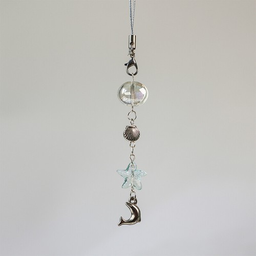 Y2K Fashion Ocean Dolphin Starfish Phone Chain Cute Beaded Mobile Phone Lany _ou - Zdjęcie 4 z 5