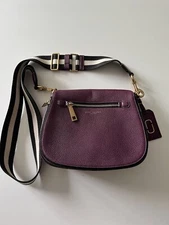 Marc Jacobs Gotham Purple Pebble Leather Crossbody Saddle Bag