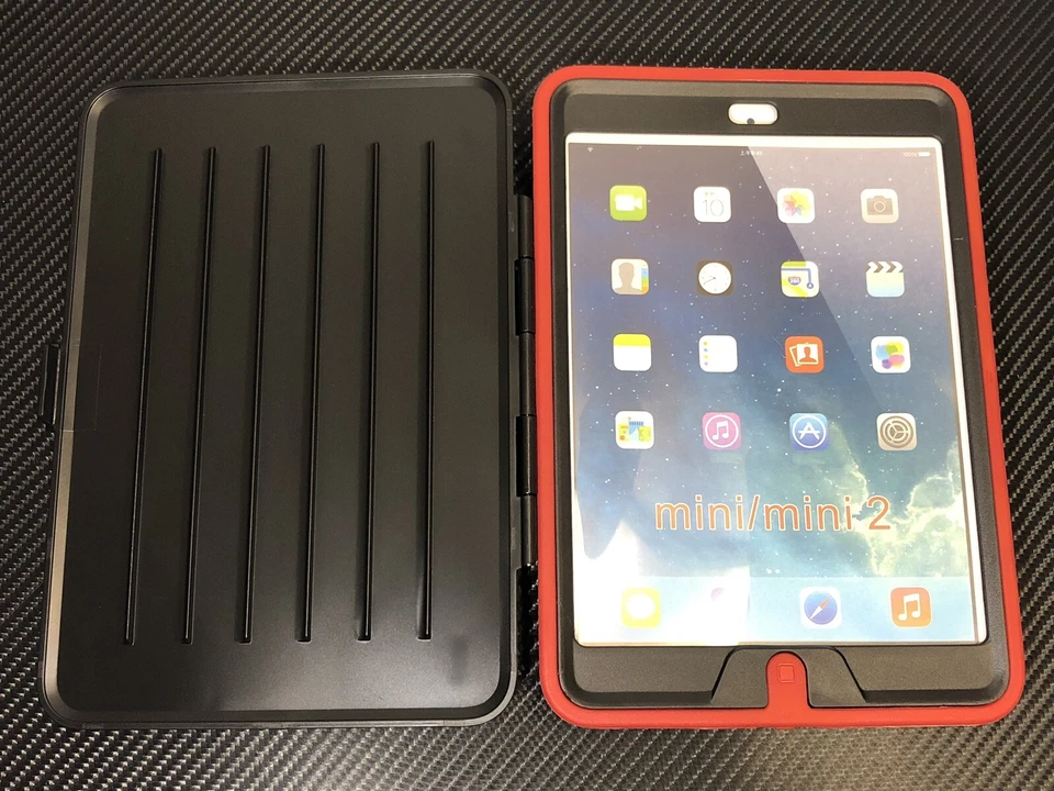 Heavy Duty Hybrid Hard Protective 360 Rotating Stand Case iPad mini 1 2 3 - RED - Image 4 of 4