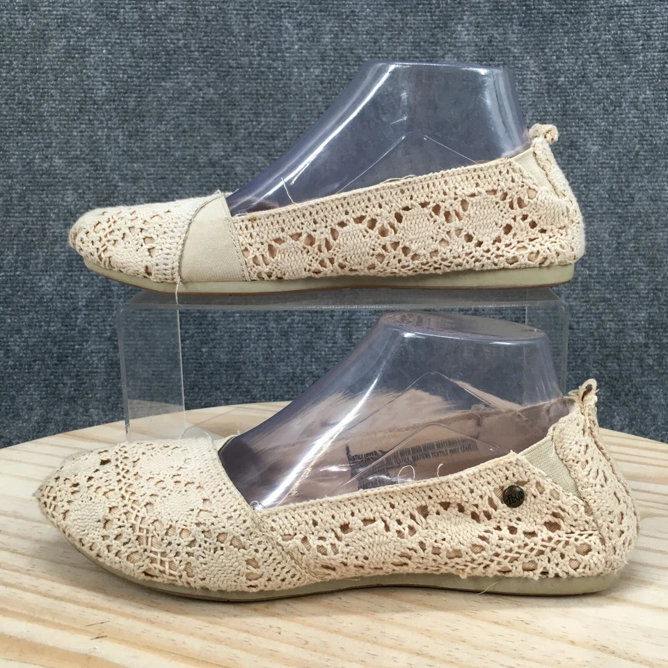 Zapatos planos de ballet Mad Love para mujer 9 sin cordones beige cómodos ganchillo parte superior baja Foto 2 de 4