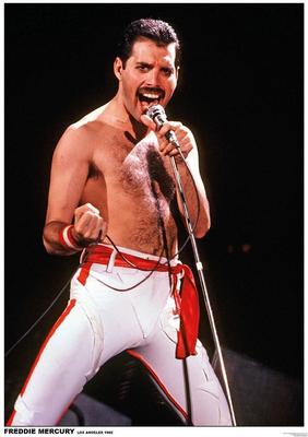 QUEEN POSTER FREDDIE MERCURY LOS ANGELES 1982 HOT SPACE TOUR