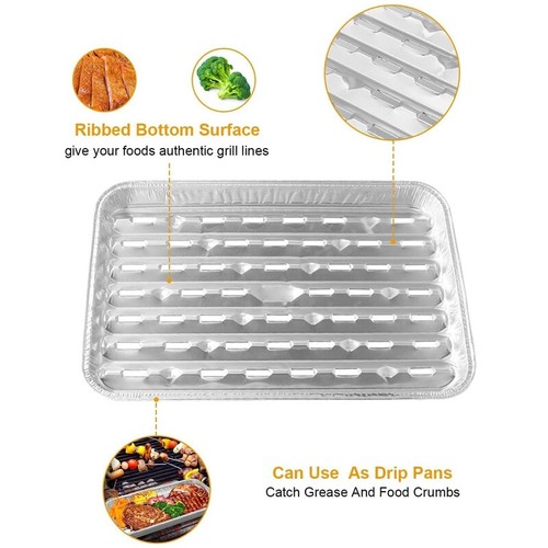 10/30X Large Aluminium Foil Barbecue Tray Baking Roasting Food Container Liner - Picture 4 of 9