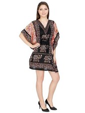 Women's Short Elephant Kaftan Free Size Boho, Beach Gown Nighty Dress