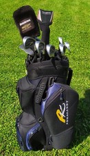 Golfbag PowaKaddy de Luxe Set PING Spalding Executive Eisen 2x Fairway-Holz uvm.