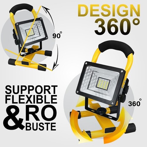 PROJECTEUR LED LAMPE DE TRAVAIL RECHARGEABLE 20W 3 MODES SANS FIL - Foto 2 di 8