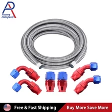 6AN 8AN 10AN Braided PTFE Fuel Hose Brake Line PTFE Hose Fitting for E85 Ethanol