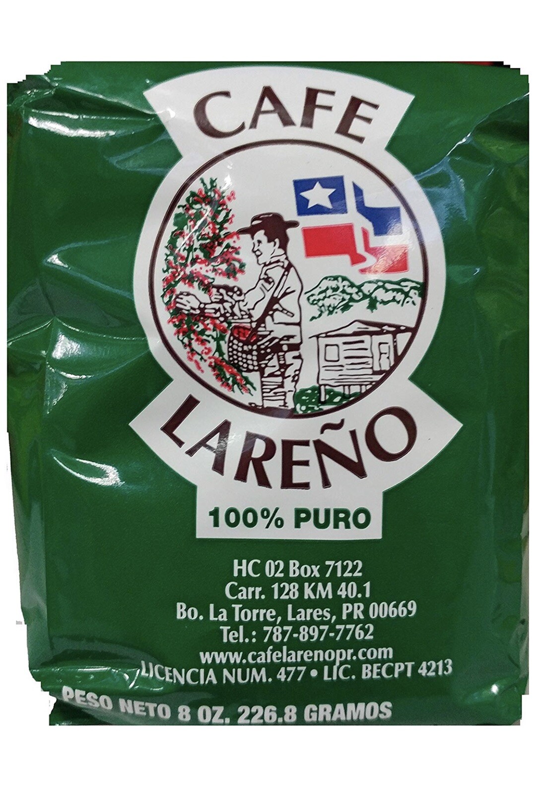 Café Lareño - Authentic Puerto Rican Coffee - 100% pure. 8oz ground coffee.