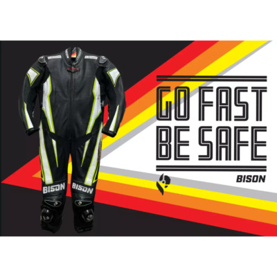 Bison Thor.1 One Piece Cowhide Motorcycle Racing Suit