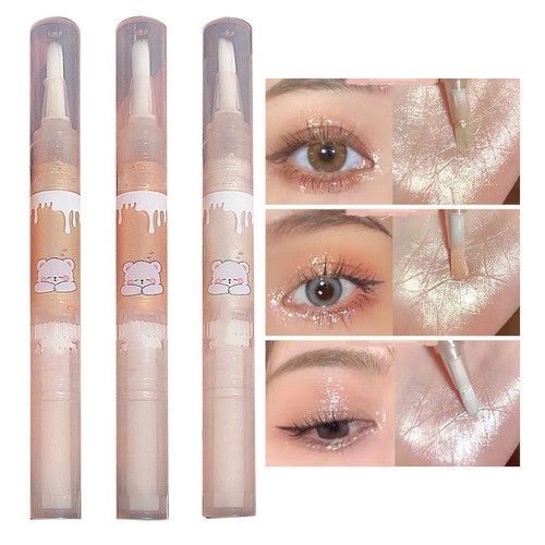 Glitter Liquid Highlighter Pen Shimmer Waterproof Liquid Eyeshadow> W3K8 - Picture 2 of 15