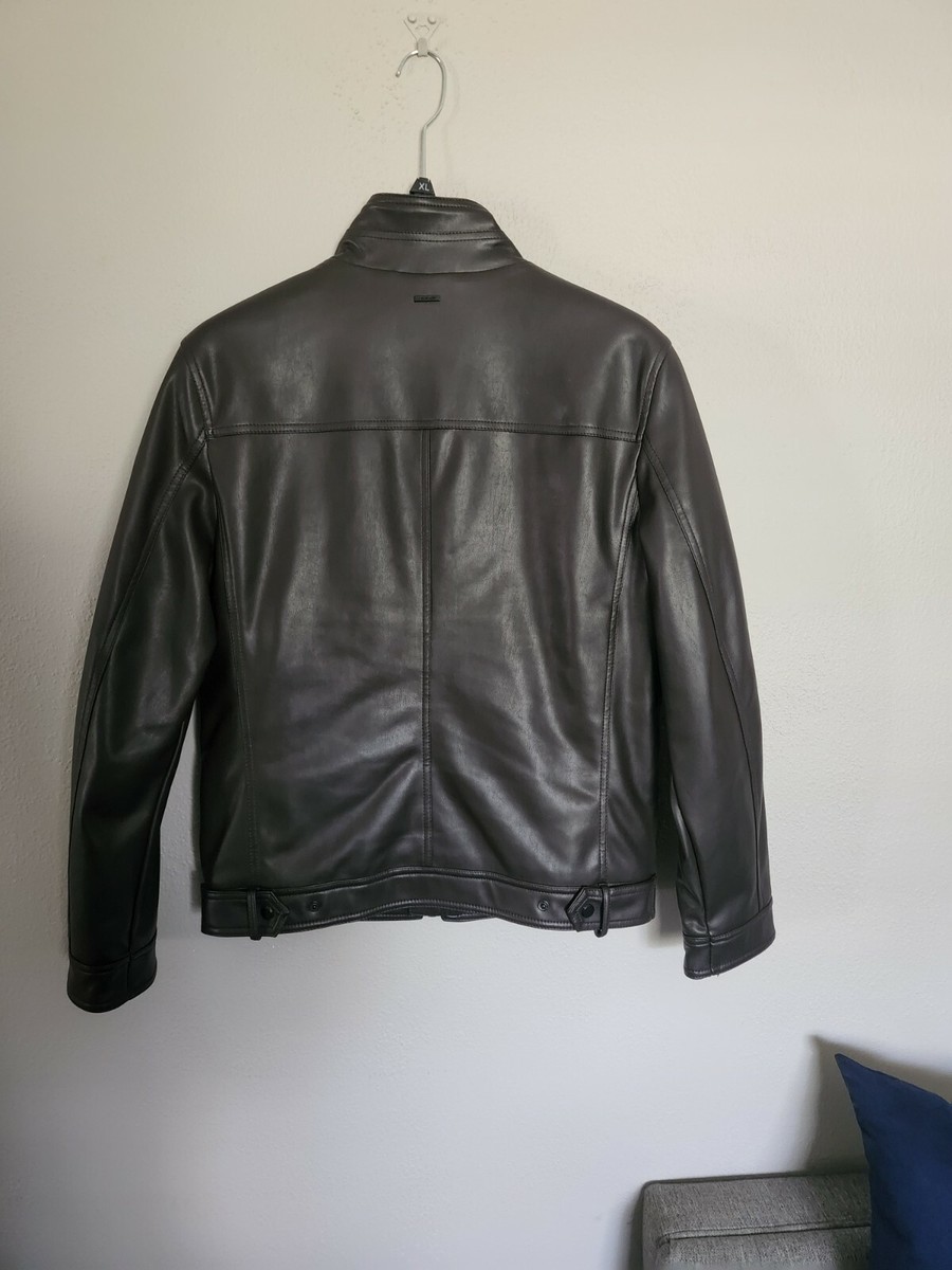 Calvin Klein Men's Faux Leather Moto Jacket, Created for Calvin Klein Men's Faux Leather Moto Jacket, Created for