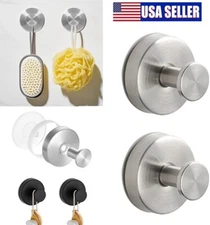 2Pcs Suction Cup Hooks Waterproof Bathroom Towel Hanger Punch-Free Shower Hooks