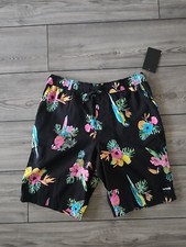 Hurley Boys Board Shorts Size Large Neon Floral L Swim Surf New NWT
