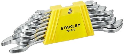 8-Pieces Stanley 70-379E Matte Finish Double Open End Spanner Set 6x7 To 20x22mm