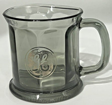 GE General Electric Smoked Glass ERROR Mug Coffee Cup Made In USA Vintage