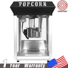 Bar Style Popcorn Machine Maker Popper with 6-Ounce Stainless Steel Kettle Black
