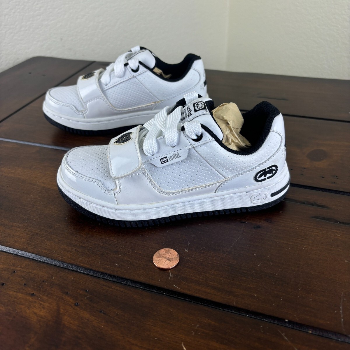 Vintage Ecko Unlimited Shoes White Straps Youth Toddler Size