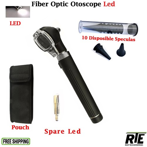 Fiber Optic Mini Otoscope Led Ophthalmoscope Medical Ear Diagnostic Set New - Picture 2 of 20
