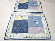 2 Pottery Barn Patchwork Embroidered Std Pillow Shams