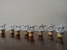Blanton's Bourbon Full Set Chrome Silver Cork Stoppers Toppers B L A N T O N S