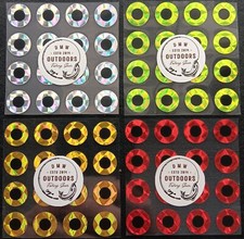 Holographic Flat Adhesive Fish Eyes, Multi Sizes & Colors Available, Fly Tying