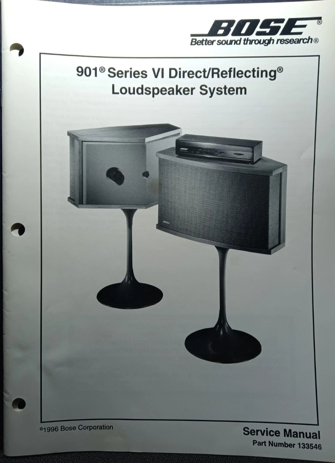 BOSE 901 Series VI Speakers Service Manual Photocopy
