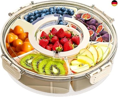 Snackle Box Drehbar mit Griff, Snackbox mit Deckel & 6 Herausnehmbaren