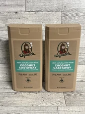Lot Of 2 - Dr Squatch Mens Natural Body Wash Coconut Castaway 14 Fl Oz Each