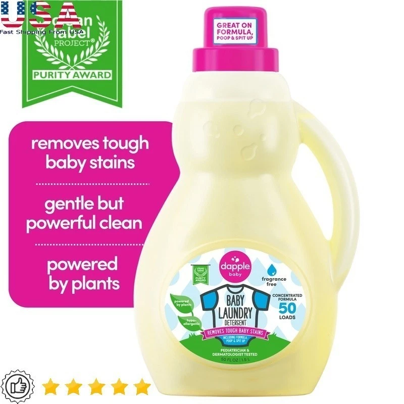 Fragrance-Free Baby Laundry Detergent Hypoallergenic Stain Remover 50 Loads New
Opens in a new windo