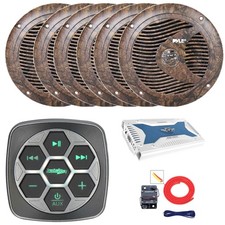 Metra Marine and 3-Zone Controller, 6x 6.5'' 150W Camouflage Speakers, Amp, Kit