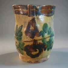 BROCCA o Cannata con decoro a mano Caltagirone primi 900 h cm. 16,5 restaurata