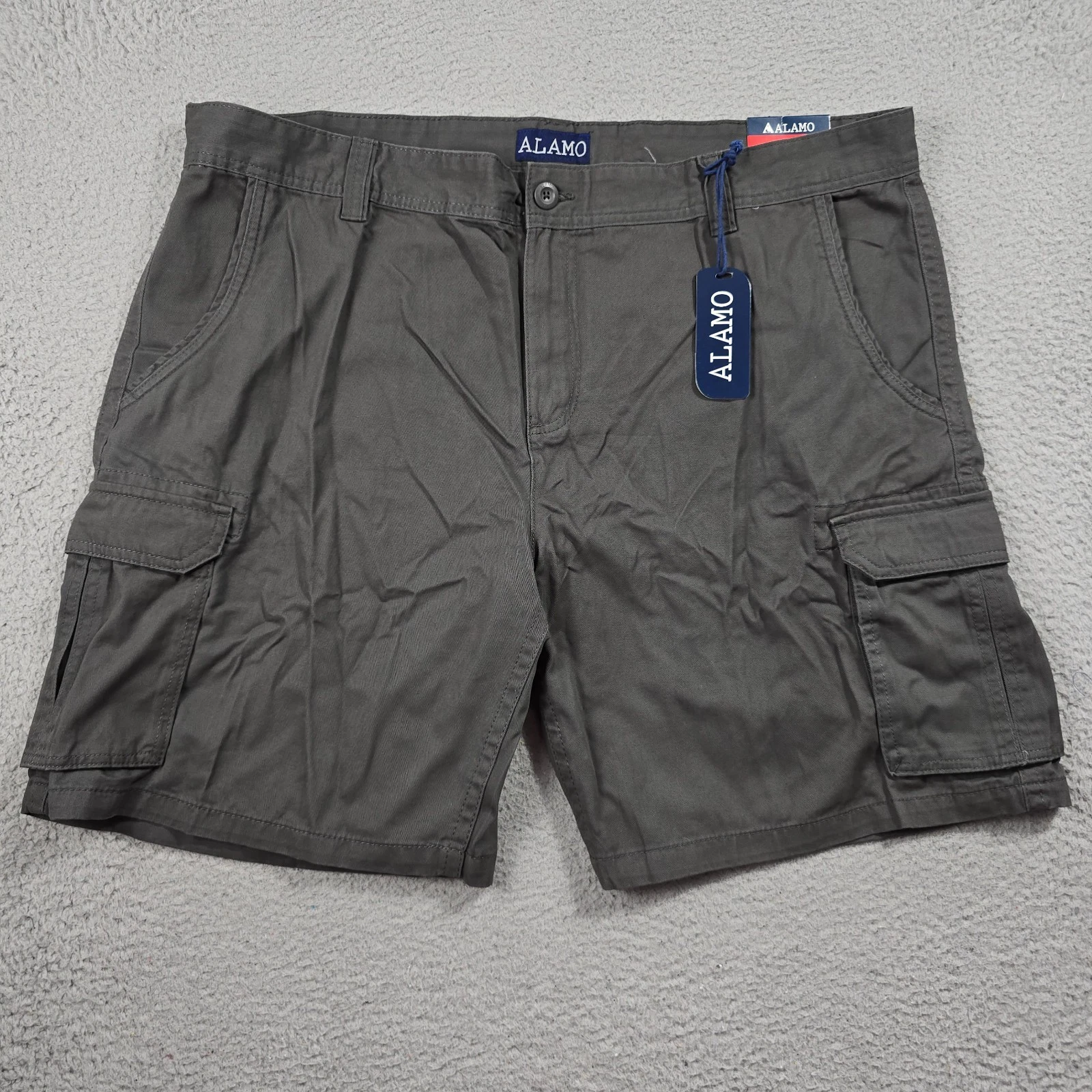 Alamo Cargo Shorts Mens 44 Gray Outdoors Texas Baggy Fishing Utility logo NWT