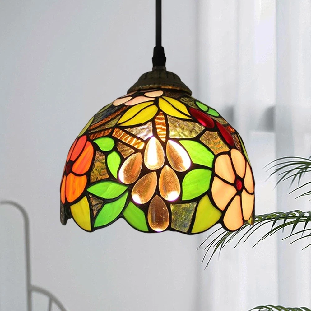 Stained Glass Lamp Shade In Chandeliers & Ceiling Fixtures for