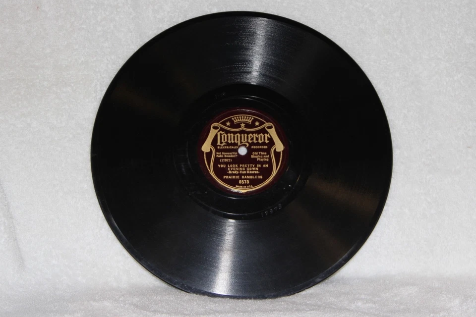 Антикварный шеллак 78 об/мин, 10 дюймов, запись Conqueror, от The Prairie Ramblers - Изображение 2 из 3