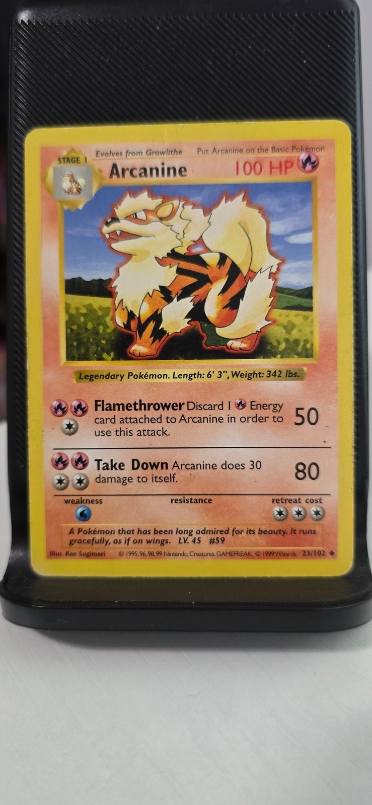 Arcanine Base Set (Shadowless) #023/102 Pokemon TCG Card MP
