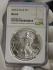 2005 US Silver Eagle $1 NGC MS69