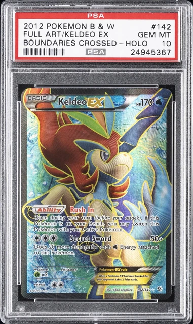2012 POKEMON BLACK & WHITE BOUNDARIES CROSSED #142 FULL ART/KELDEO EX PSA 10
