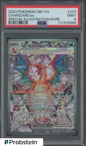 2023 POKEMON OBF EN-OBSIDIAN FLAMES #223 CHARIZARD ex SPECIAL ILLUSTRATION PSA 9