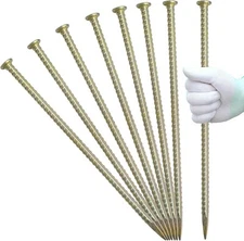 16 Inch Rebar Stakes - 1/2 Diameter Galvanized Steel Ground yellow 