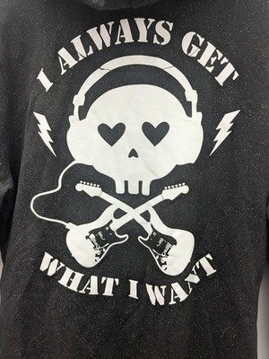 VTG Y2K Abbey Dawn Avril Lavigne Hoodie Rare Skull I Always Get