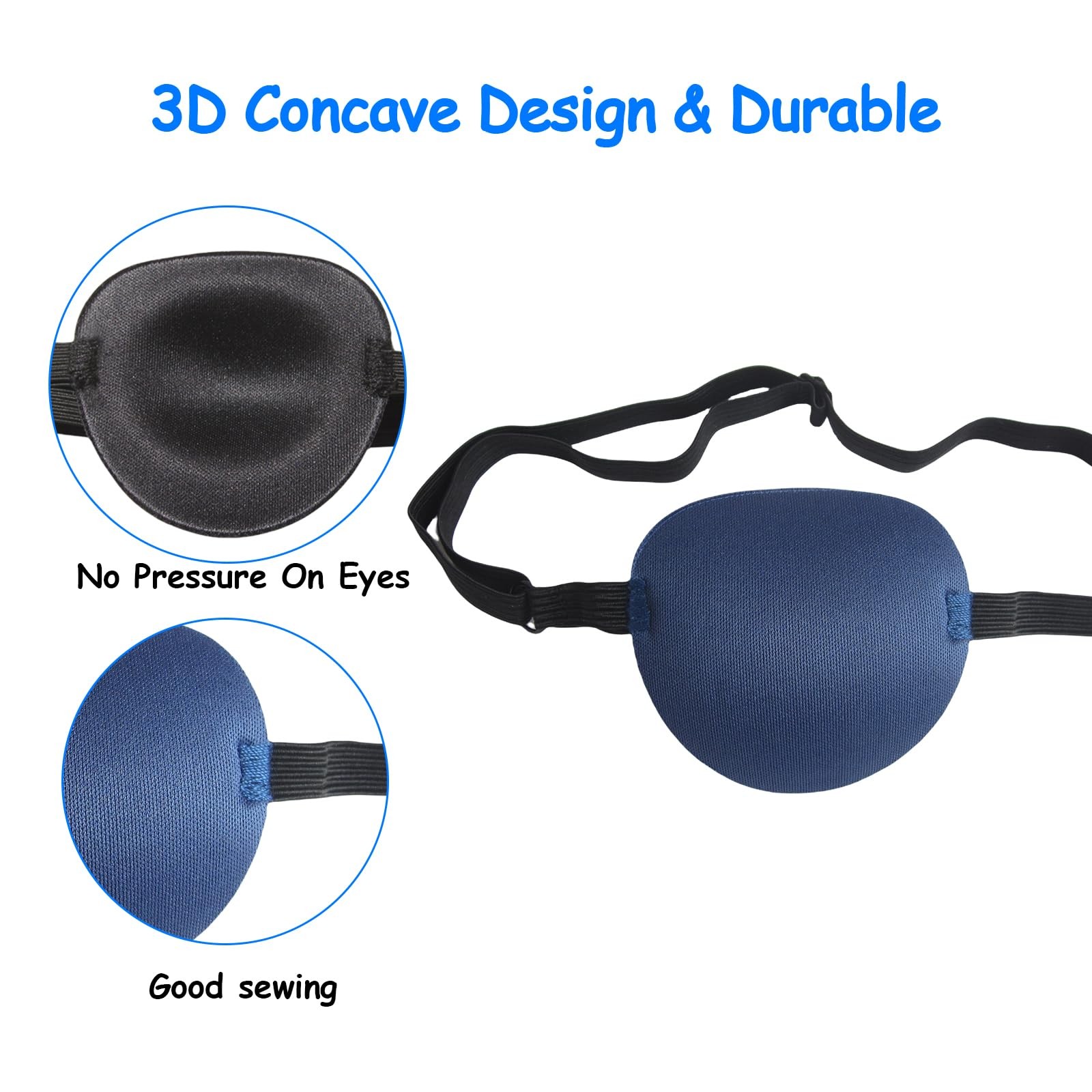 6Pcs Eye Patches,Comfortable Adjustable Medical Eyepatch for Right or Left,Soft