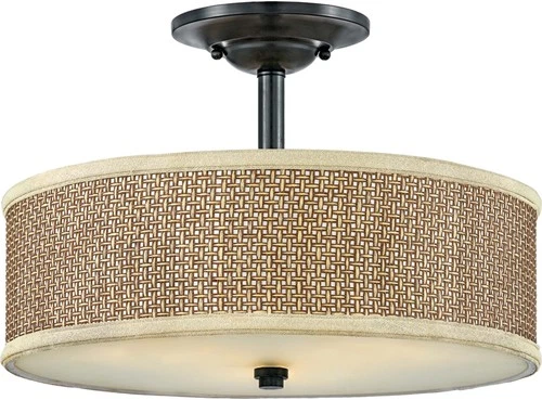 Zen 3-Light Mystic Black Semi-Flush Mount Light - Picture 1 of 5
