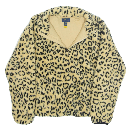 POLO RALPH LAUREN Womens Fleece Jacket Beige XL