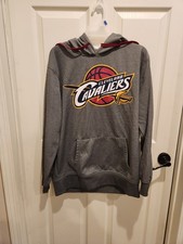 FANATICS Gray Cleveland Cavaliers NBA Basketball Print Logo Hoodie Sweatshirt L