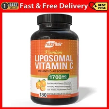 NutriFlair Liposomal Vita min C 1700mg 180 Capsules - High Absorption Fat Solu⭐️
