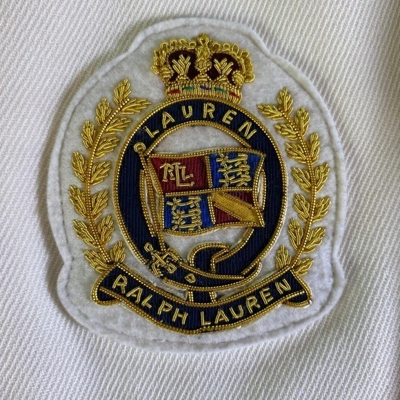 Jaqueta Blazer Vintage Lauren Ralph Lauren Feminina Emblema Crista Creme Tamanho 16 - Imagem 4 de 4