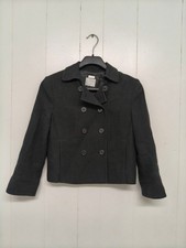 Oasis Jacket Women's Size 10/36 Black Double Breasted Cropped Coat