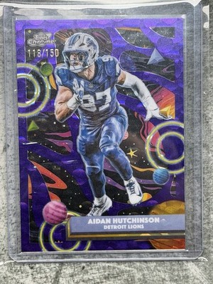 🔥💎 2025 Topps Cosmic Chrome - Aidan Hutchinson - Purple Nebula /150 #34 🔥