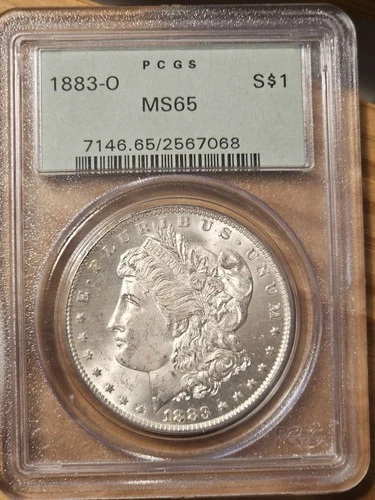 1883 O PCGS MS65 MORGAN DOLLAR  Lightly Frosted Beautiful Coin!