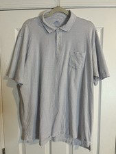 Used Peter Millar Seaside Wash Polo. XXL. White With Purple Stripe.
